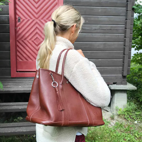 Main Image Large hand bag, mooseskinn with silver, Jopo