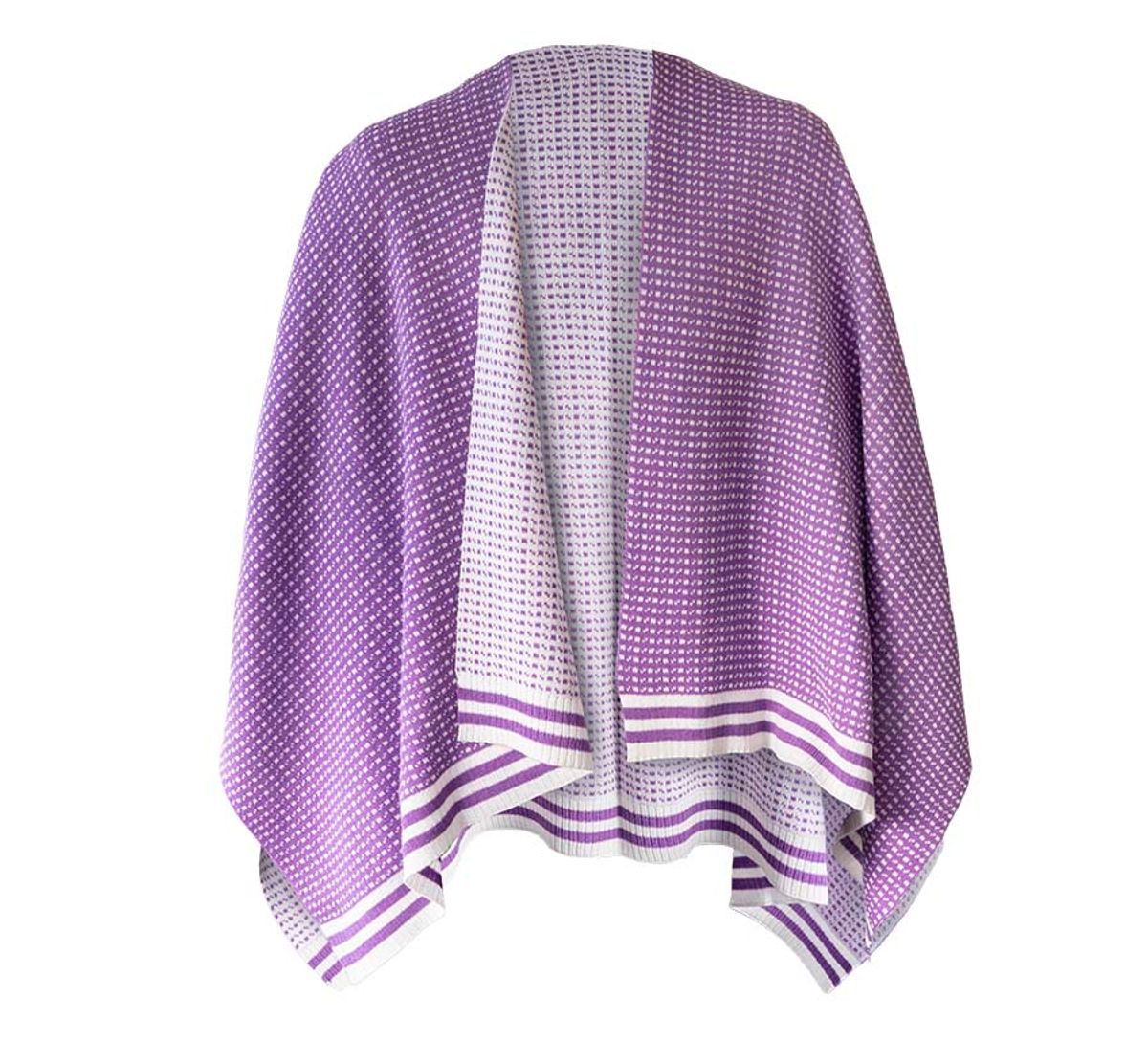 Poncho, Islender, lilac/white
