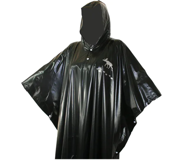 Main Image Rain poncho, black with moose, Jopo