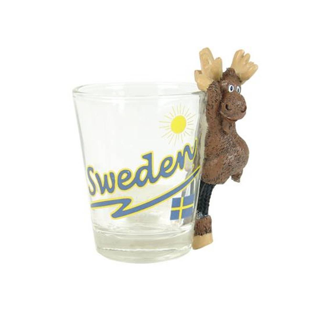Snapsglass poly elg m/dinglebein 'Sweden'