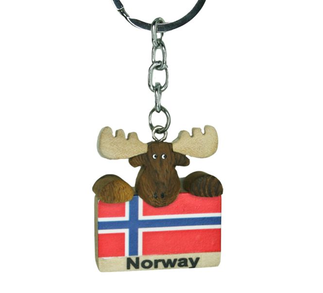 Main Image Keychain moose with flag