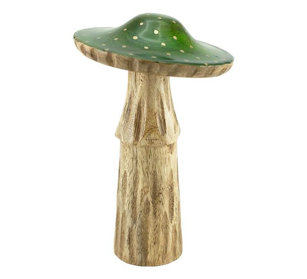 Main Image Antique mushroom green made of wood, F-design