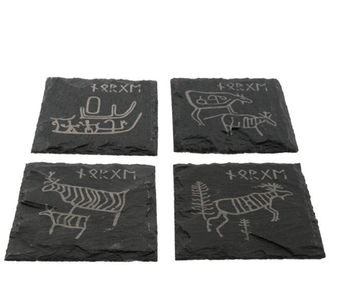 Main Image Slate coasters with petroglyphs