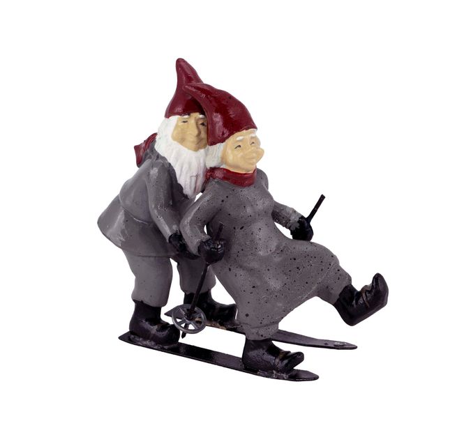 Main Image Santa couple skiing, grey, Harvesttime