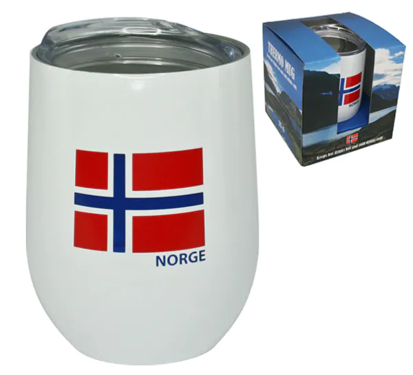 Main Image Thermo mug, white with flag