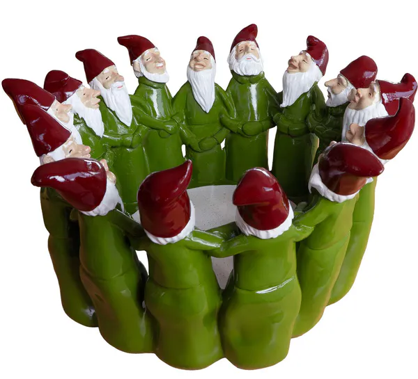 Main Image Santas in a circle, green, 32 cm, Harvesttime