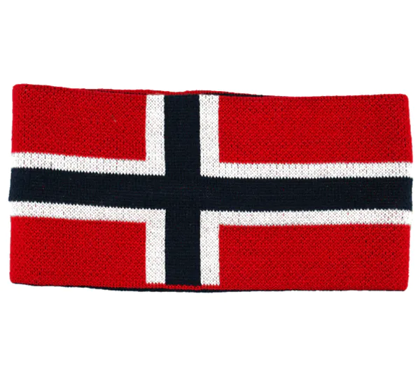 Hovedbilde Strikkepannebånd med flaggdesign