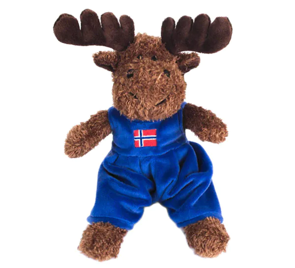 Main Image Elg med blå dress, flagg,