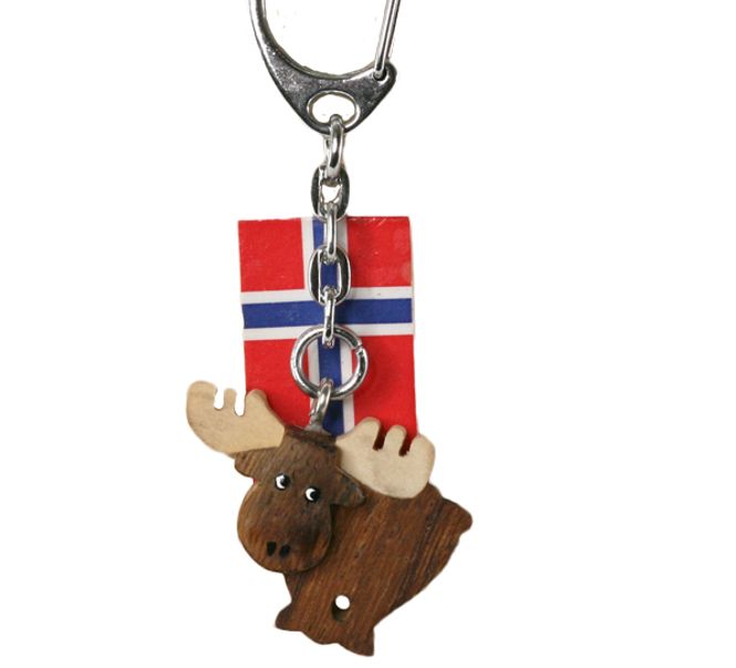Main Image Keychain brown mini moose of wood