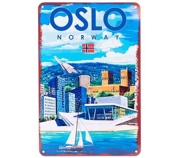 Hovedbilde Metallskilt, Oslo, retromotiv