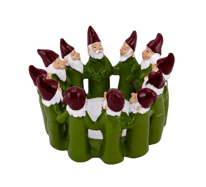 Main Image Santas in a circle, green, 12 cm, Harvesttime