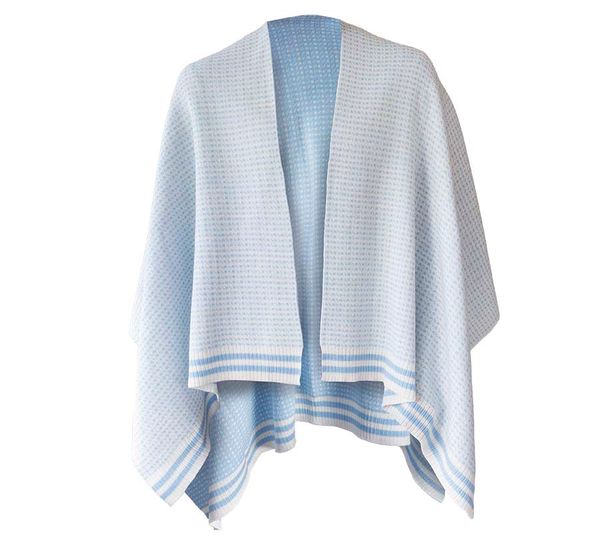 Main Image Poncho, Islender, light blue/white
