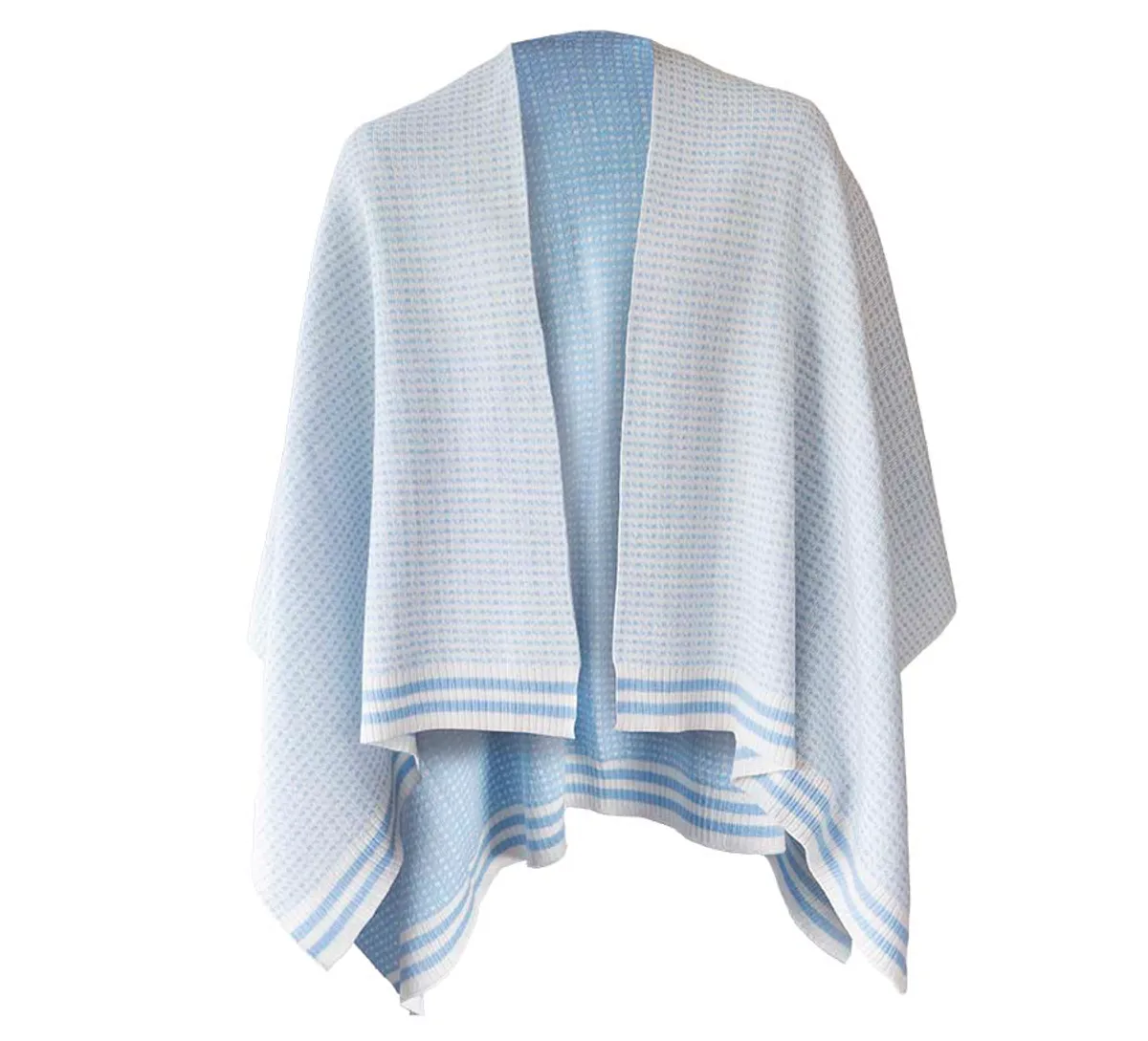 Poncho, Islender, light blue/white