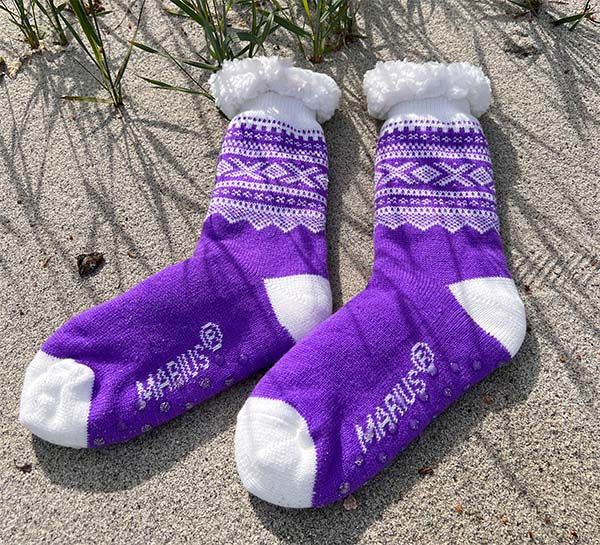 Main Image Snuggle socks, MARIUS® pattern, purple/white