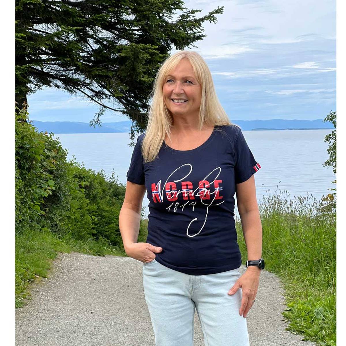 T-skjorte, dame, Norge, blå