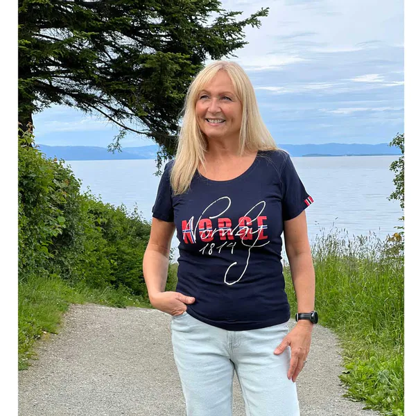 Hovedbilde T-skjorte, dame, Norge, blå
