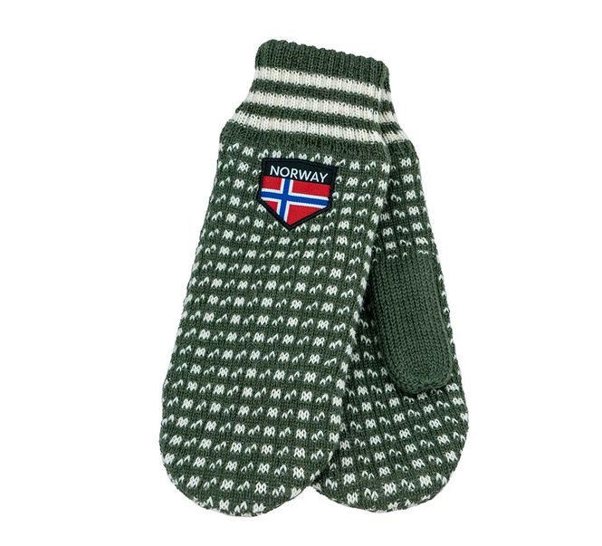 Hovedbilde Strikkevotter, Islender, grønn/hvit