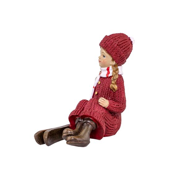 Main Image Girl with skis, sitting