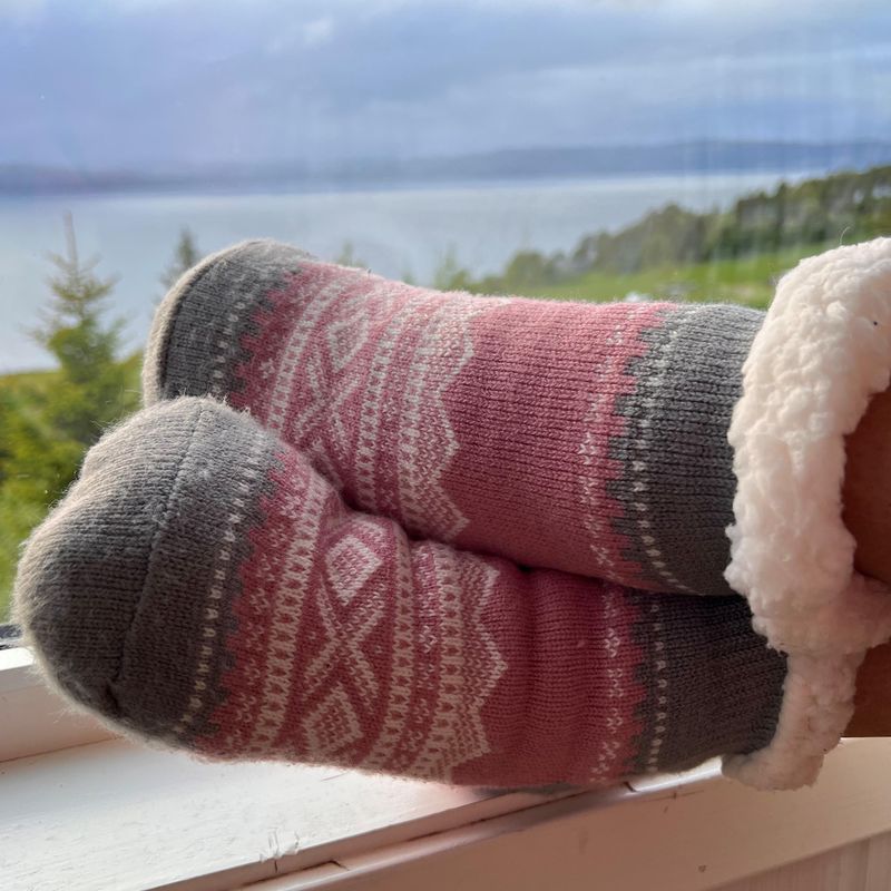 Snuggle socks ankle, MARIUS® pattern, pink/white/grey