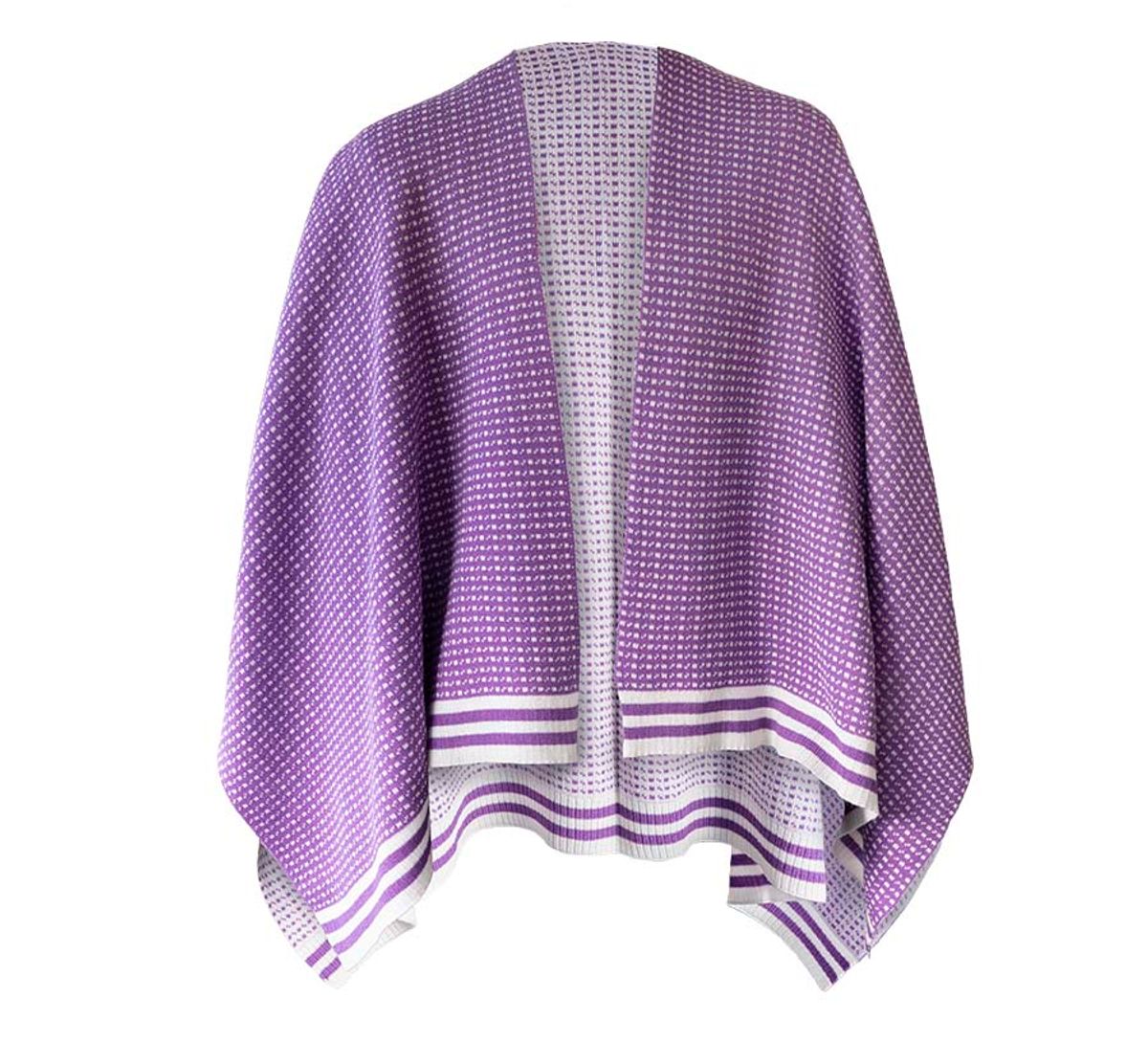 Poncho, Islender, lilac/white