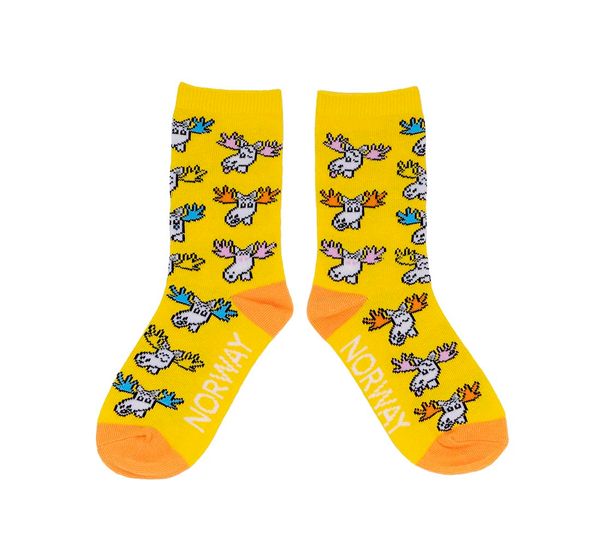 Hovedbilde Barnesokker, Funny Moose, gul