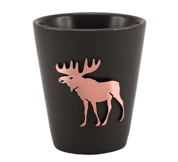 Hovedbilde Snapsglass m. metallelg, brun