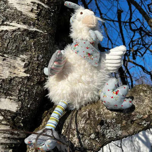 Main Image Hen with blue scarf