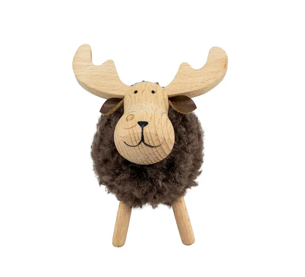 Main Image Moose made of wood, brown, fluffy