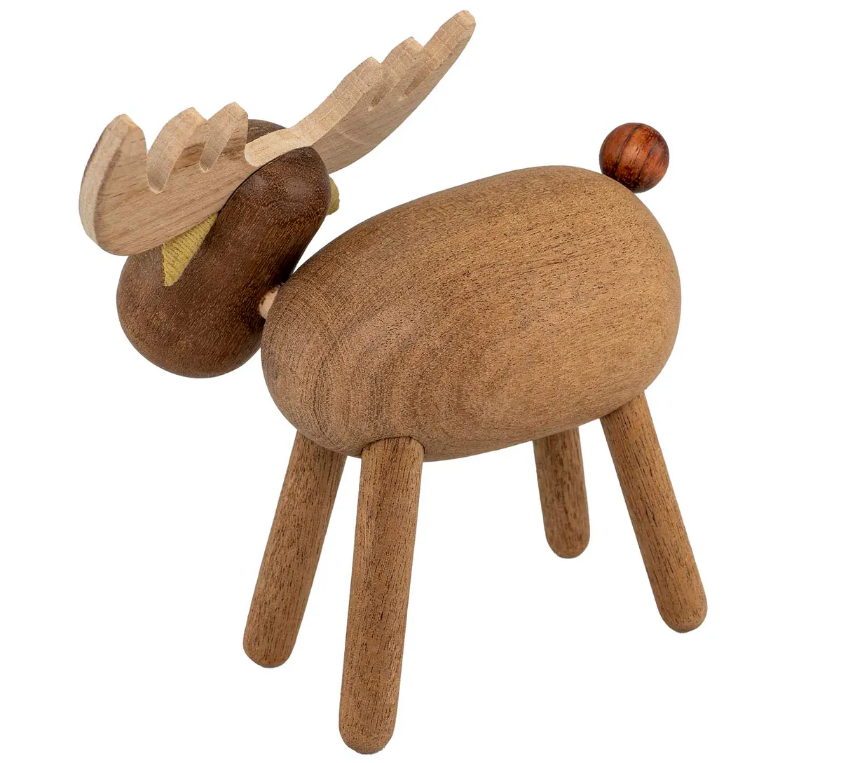 Moose made of wood, dark beech, large