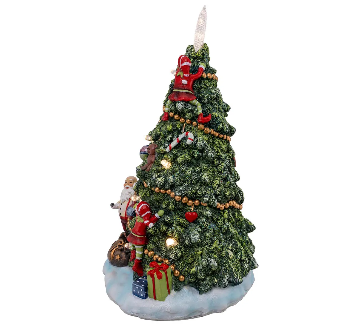 Pyntet juletre med LEDlys, grønt
