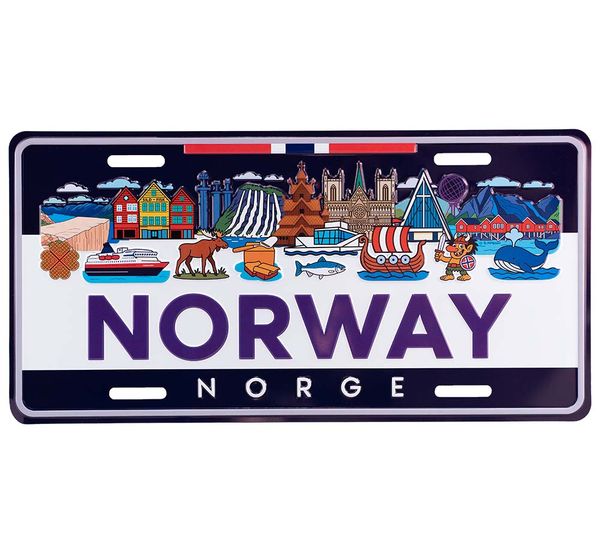 Hovedbilde Skiltplate med Norway