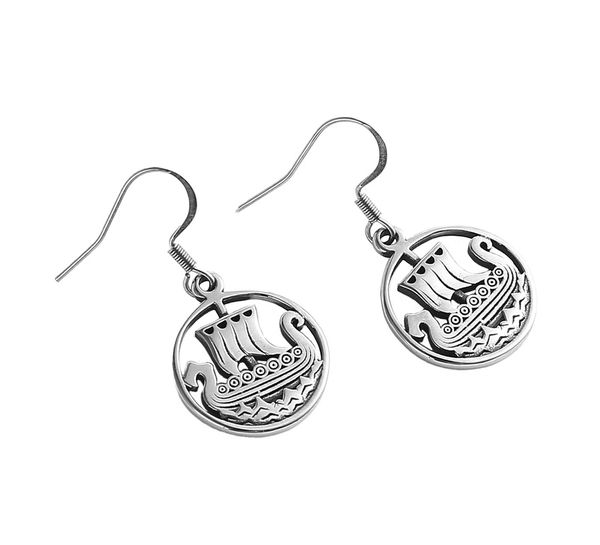 Main Image Earrings, Viking ship