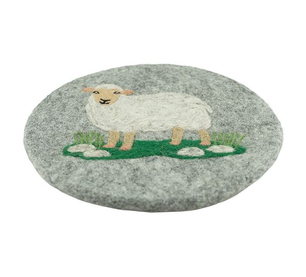 Main Image Potholder, sheep Felted wool