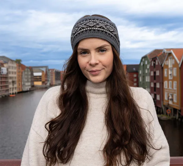 Main Image Woollen headband, MARIUS® pattern, black