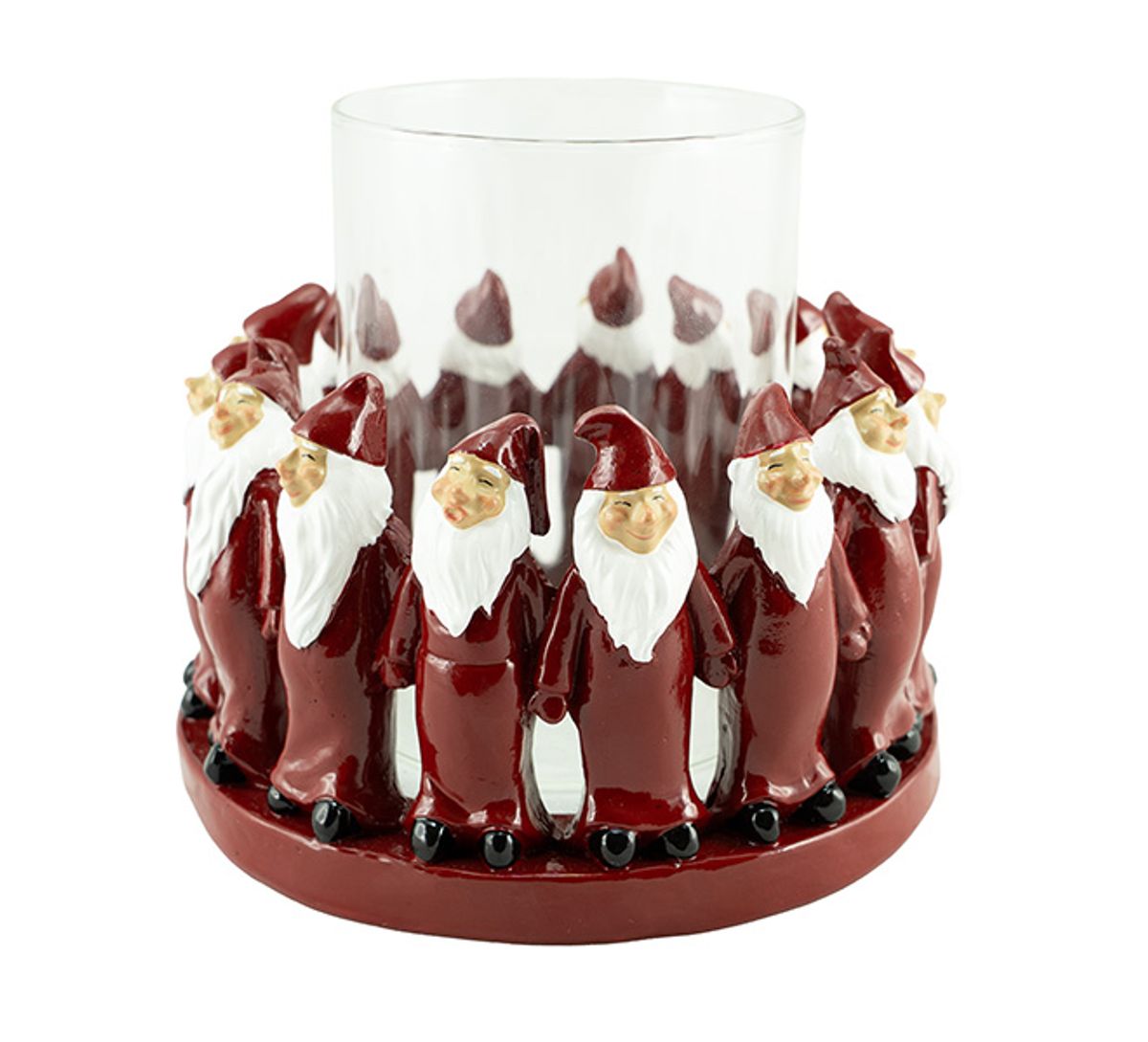 Lantern with santa, red, D. 15 cm, Harvesttime