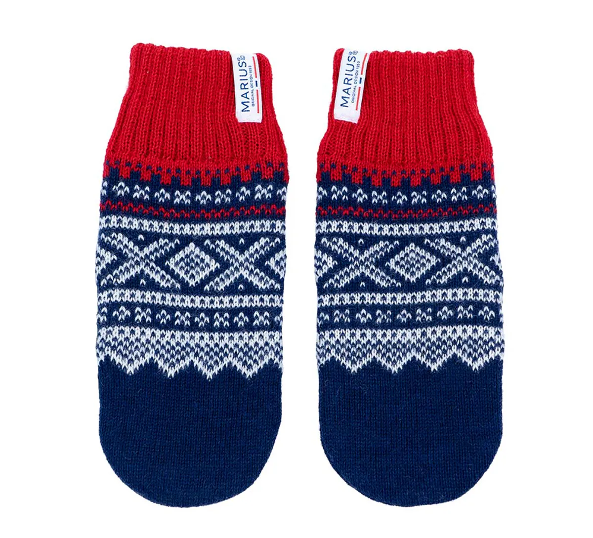 Woollen mittens, MARIUS® pattern, blue