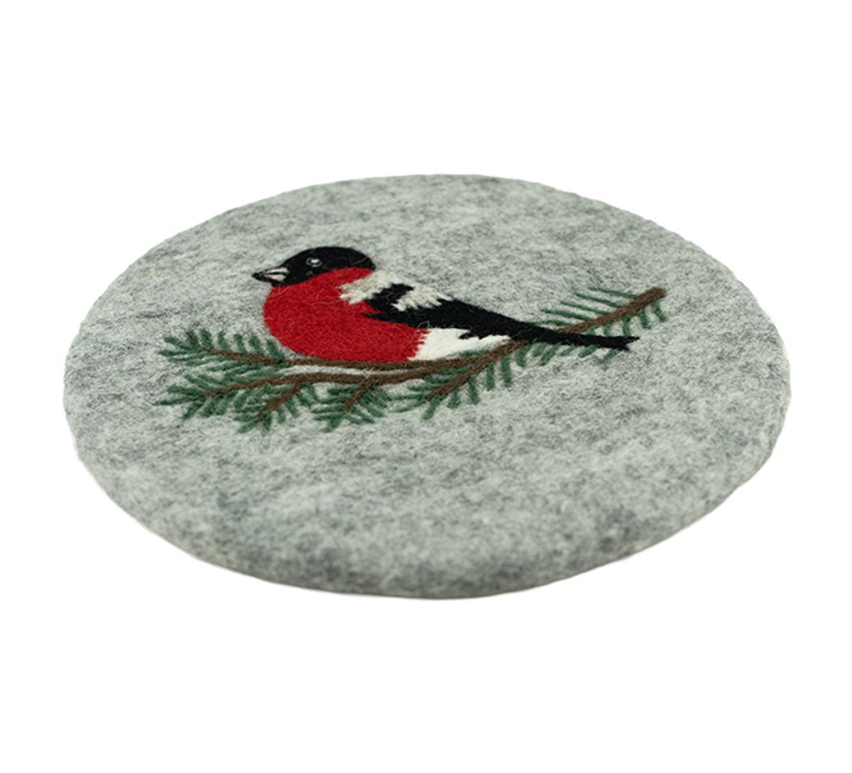 Potholder, Bullfinch Felted wool