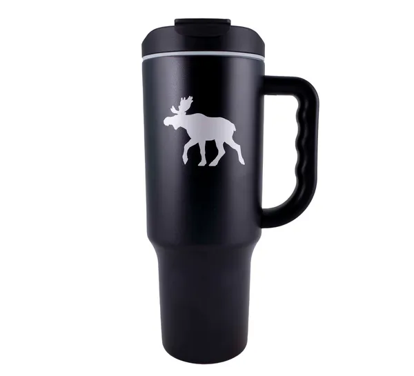 Main Image Tumbler with moose, black