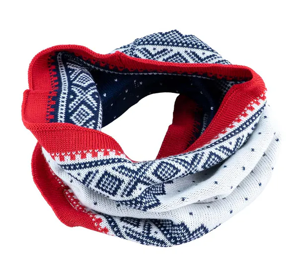 Hovedbilde Hals med Mariusmønster, blå/hvit/rød, 100% ...