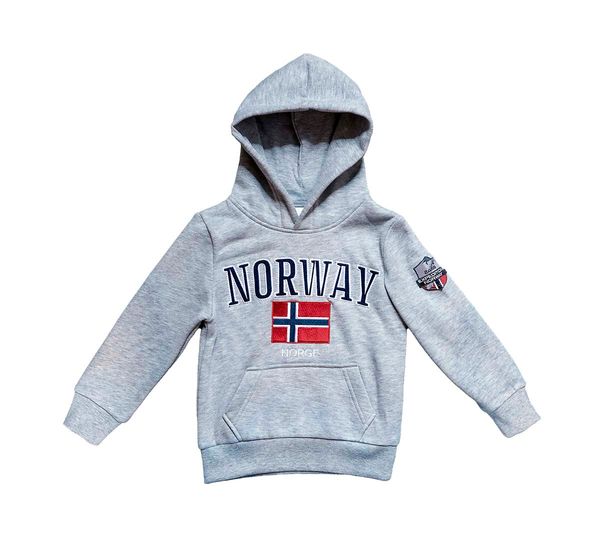 Hovedbilde Hettegenser til barn, Norway, lysegrå