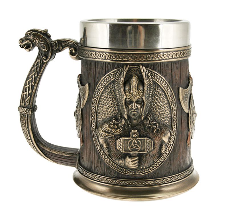 Viking mug with vikings and axes