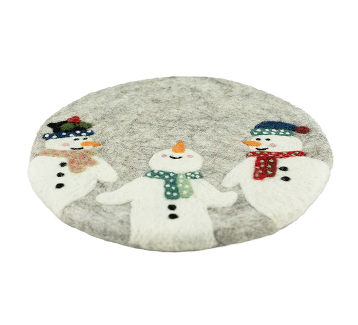 Potholder, snowman Felted wool