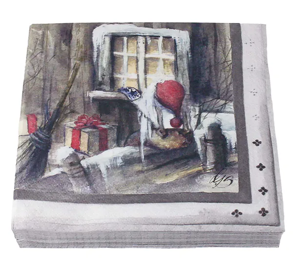 Hovedbilde Gammelnissen, Servietter, Nisse titter inn