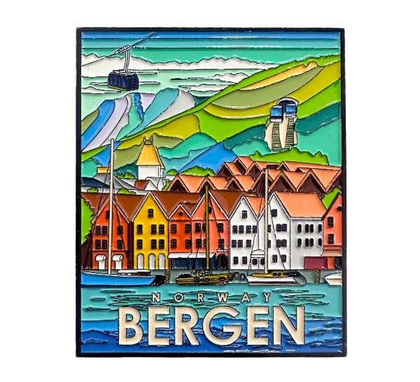 Main Image Metal magnet, Bergen, retro