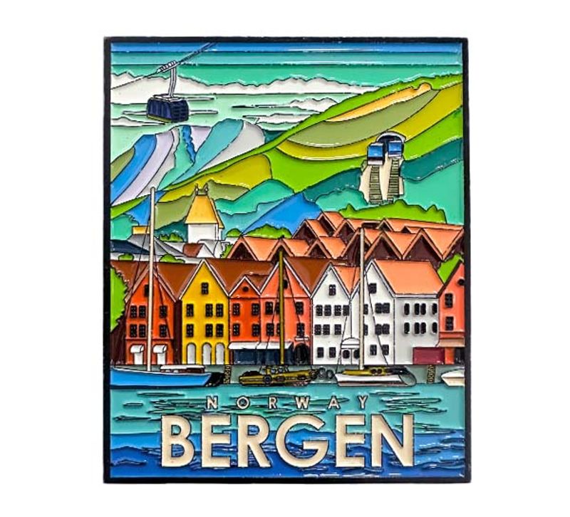 Metallmagnet, Bergen, retro