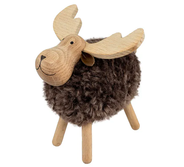 Main Image Moose made of wood, brown, fluffy, large