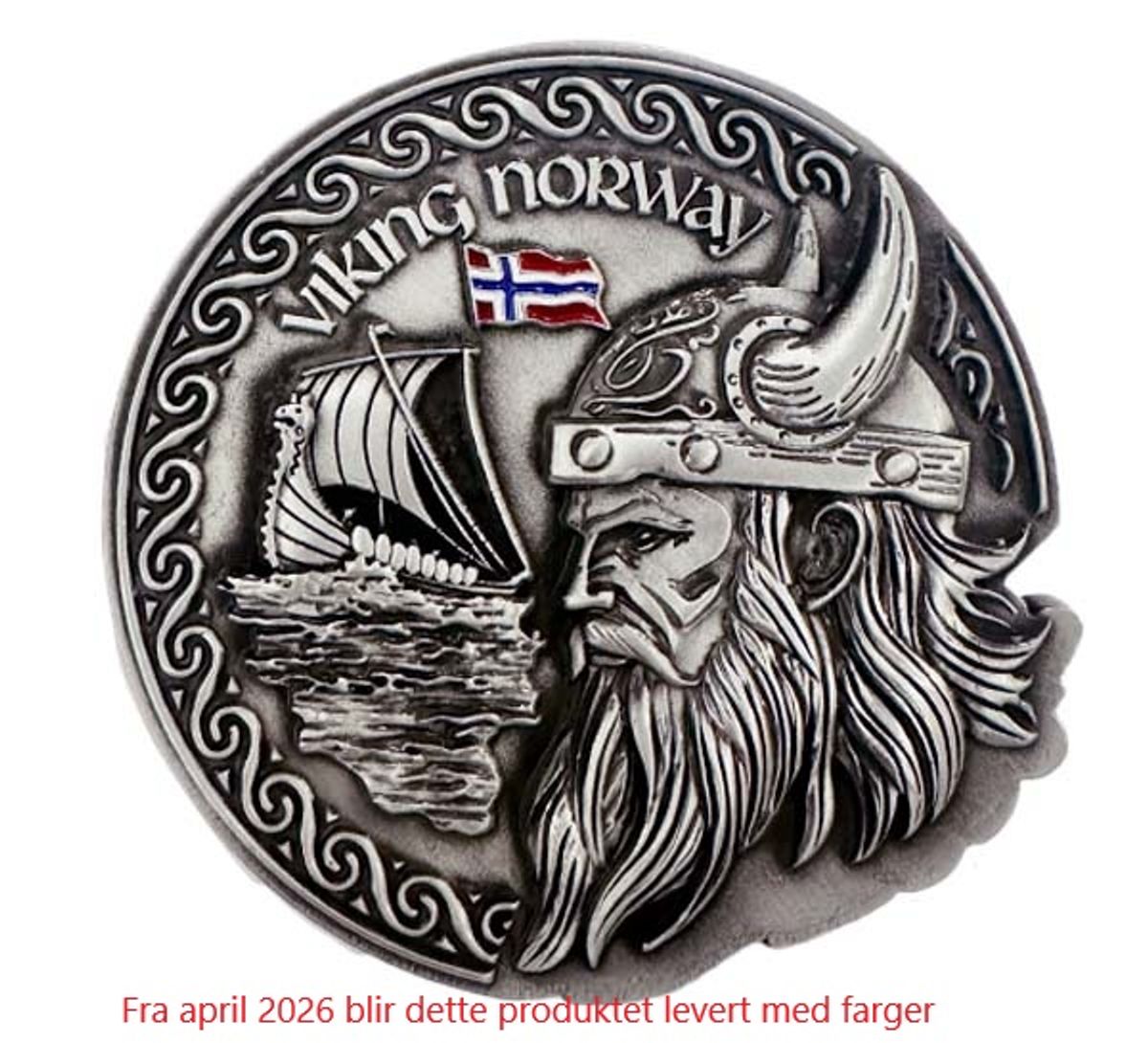 Magnet i metall, viking og vikingskip