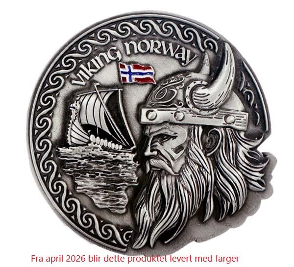 Hovedbilde Magnet i metall, viking og vikingskip