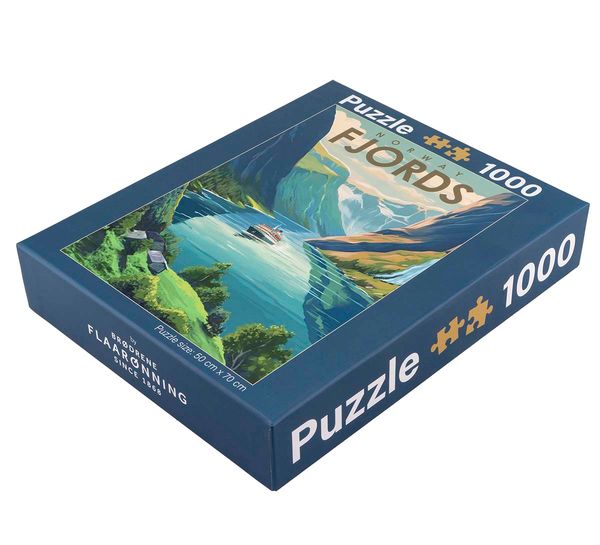 Main Image Puzzle, Fjords, retro, 1000 pieces