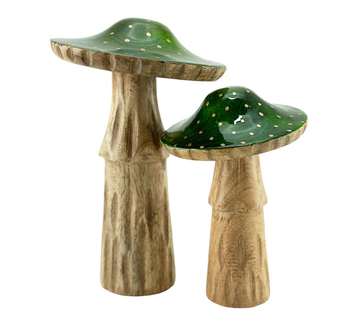 Antique wooden mushroom green, F-design